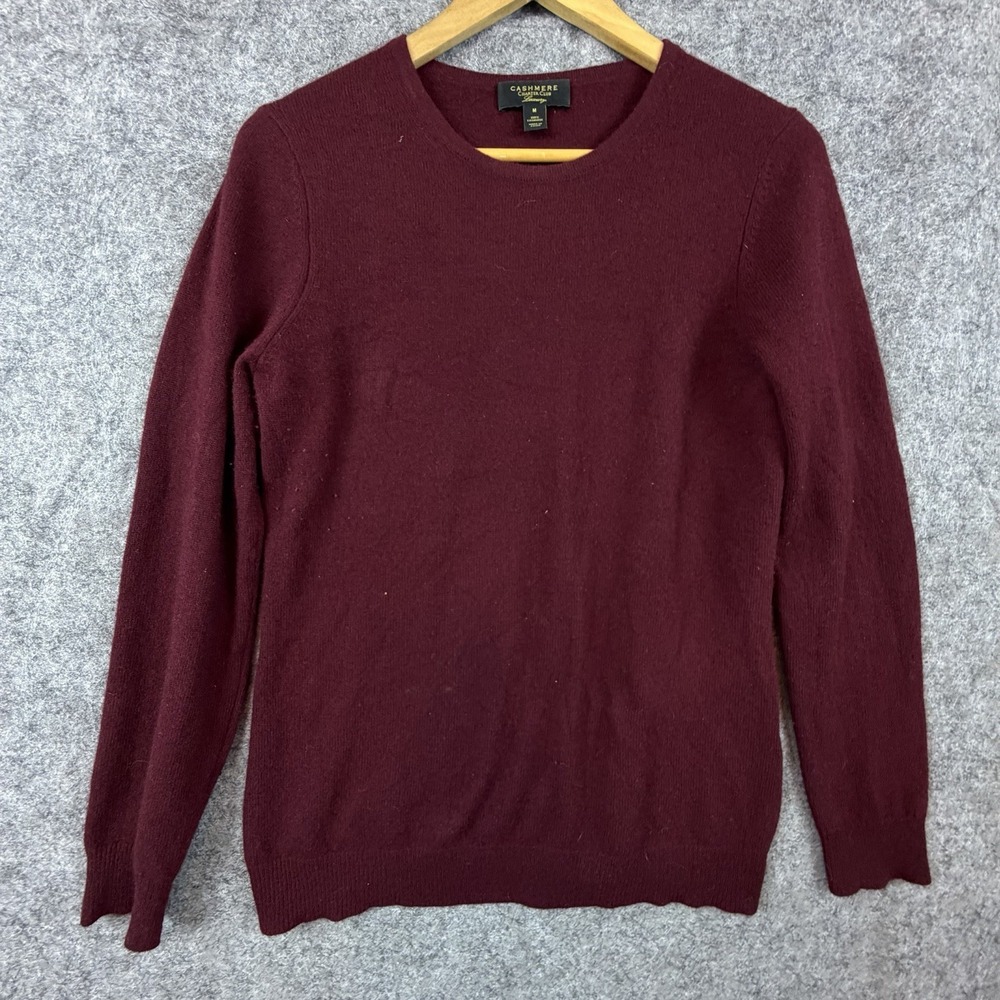 Charter Club Luxury Sweater Womens Medium Burgundy Cashmere Capsule Cozy